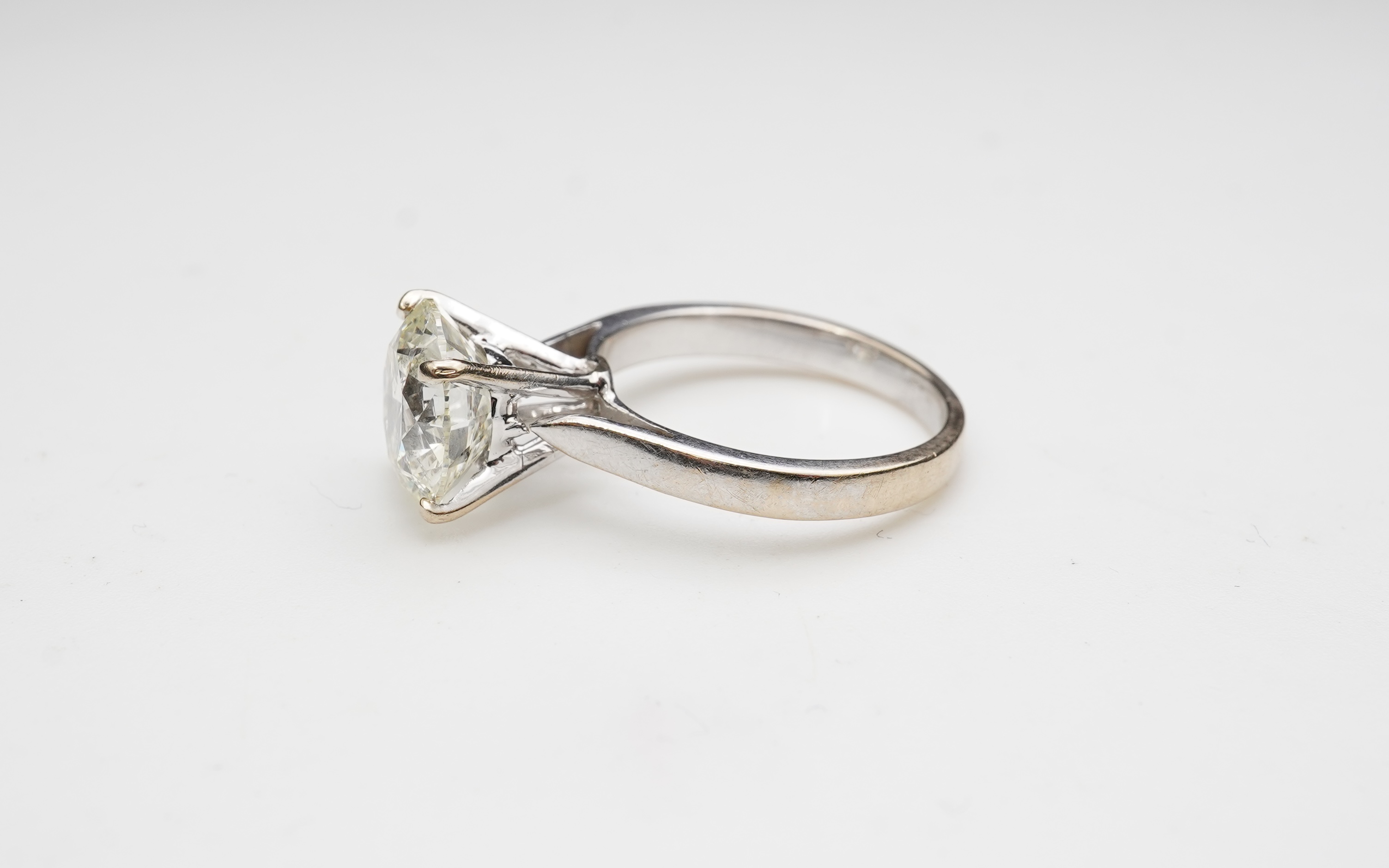 A diamond solitaire ring